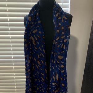 Blue Leopard Scarf
